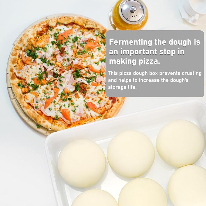 BSTKEY 3 Pack Plastic Pizza Dough Proofing Box with Lid, White Bread Dough Proofing Storage Container Rectangle Food Storage Box Cake Dessert Carrier Organizer (Size S) - Image 2