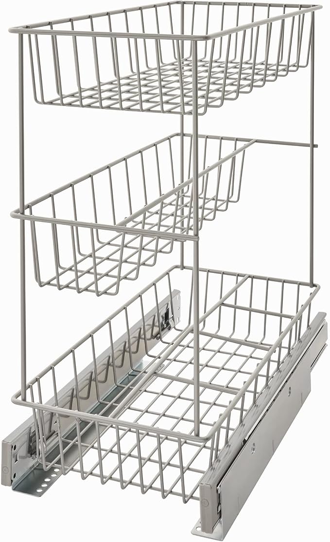 ClosetMaid 32105 Premium Wide 3-Tier Compact Kitchen Cabinet Pull-Out Basket, 8.75-Inch by Unknown