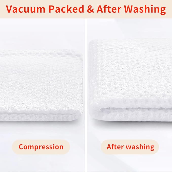 Homaxy 100% Cotton Waffle Weave Kitchen Dish Cloths, 9-Pack, White | Ultra Soft Absorbent Dish Towels, Quick Drying Dish Rags with Hanging Loop, 12 x 12 Inches - Image 7