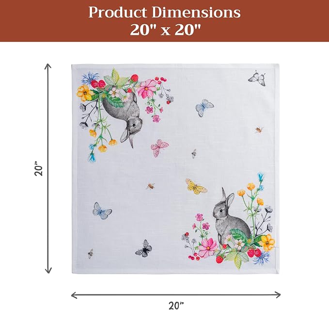 Maison d' Hermine Cloth Napkins Set of 4 Reusable 100% Cotton (20" x 20") | Everyday Square Napkins Cloth Washable Dinner Party Wedding Restaurant Hotel Kitchen Spring Summer - Printemps - Image 7
