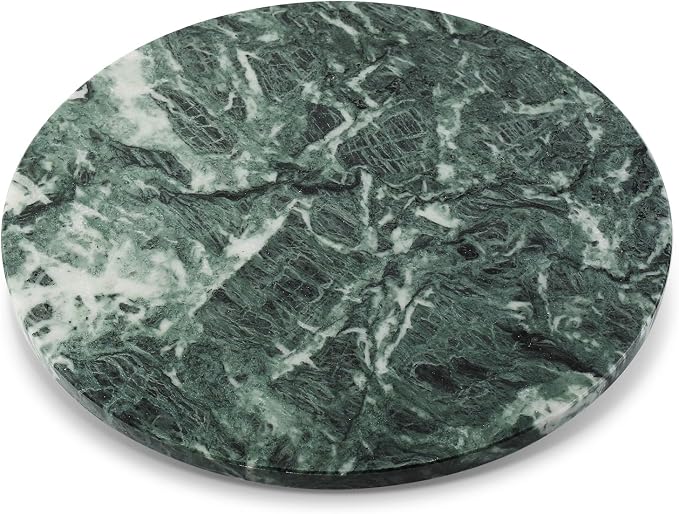 16'' Green Marble Lazy Susan Marble Turntable for Kitchen Dinning, Lazy Susans Organizer for Cabinet, Serving Rotation Spinning Tabletop Organizer Swiveling, Spice Rack Storage(Indian Green) by Koville