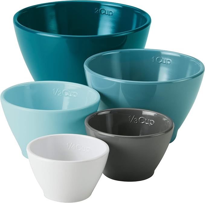 Rachael Ray Tools and Gadgets Mix and Measure Cooking / Baking Prep Set with Mixing Bowls, Measuring Cups, and Tools - 10 Piece, Light Blue and Teal - Image 9