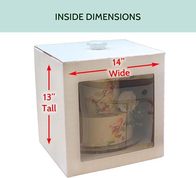 CAKESAFE LITE Cardboard Cake Carrier 14" x 14" x 13" - Image 4