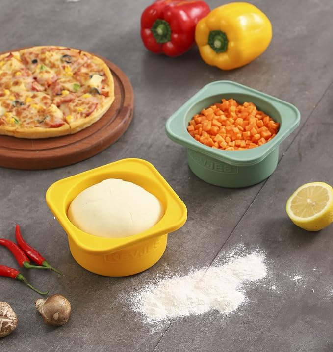 Stackable Silicone Artisan Pizza Dough Proofing Proving Containers with Lids-3 pack-500ml portion (Yellow) - Image 8