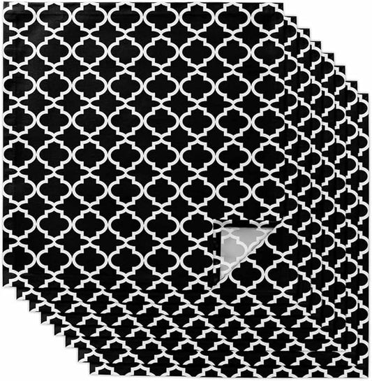 Cloth Napkins Set of 8-20x20 Inches, Black Morocco Washable Reusable Table Napkins, Boho Modern Minimalist Abstract Geometric Soft & Absortbent Dining Napkin for Party Wedding Hotel Restaurant by Unknown