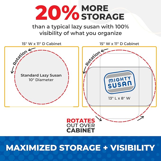 2-Tier Lazy Susan Pantry Organizer – Steel Reinforced Turntable for Kitchen Cabinets & Pantry Storage – Heavy-Duty Can Organizer Holds Up to 30 lbs – Rotates 360° – Includes 2 Bonus Bins - Image 5