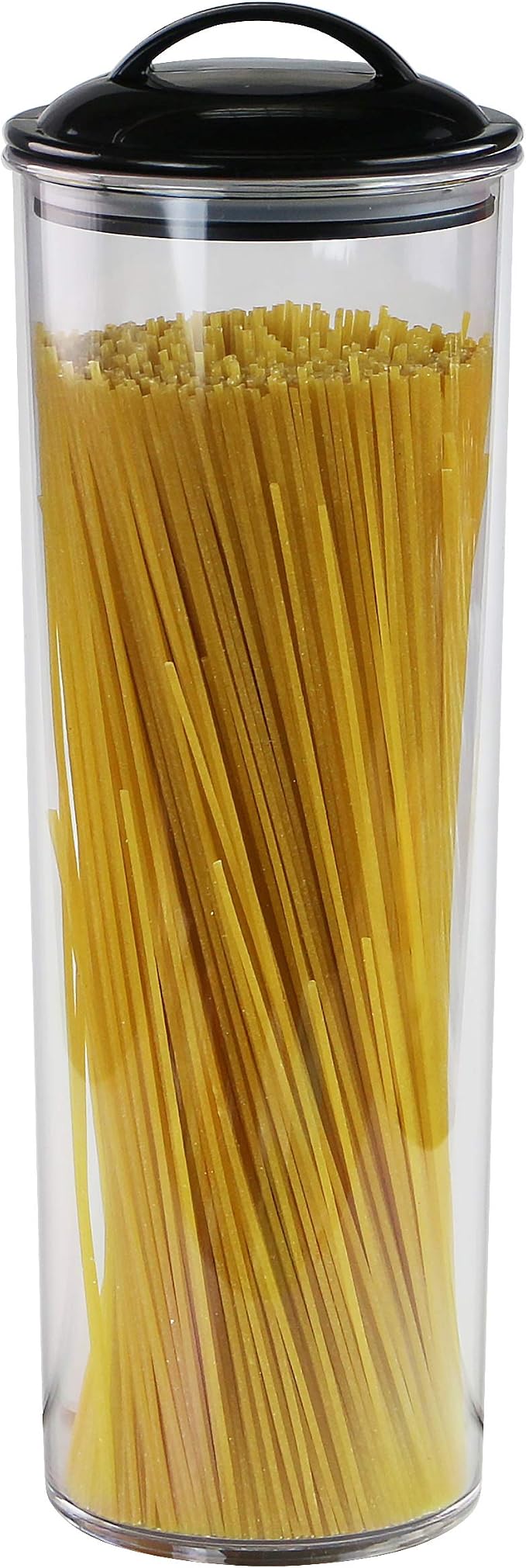 Reston Lloyd Tall Clear Spaghetti Pasta Storage Canister Container with Airtight Lid BPA Free for Kitchen Pantry Organization, Black - Image 2