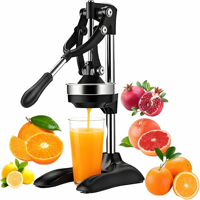 Cast Iron Juicer Machines, Professional-Grade Manual Citrus Press | Stainless Steel Lemon Squeezer, Hand Lever Fruit Juicer for Orange Lemon Lime Citrus Fresh Juice, Kitchen Gadget, Black by iStarcas