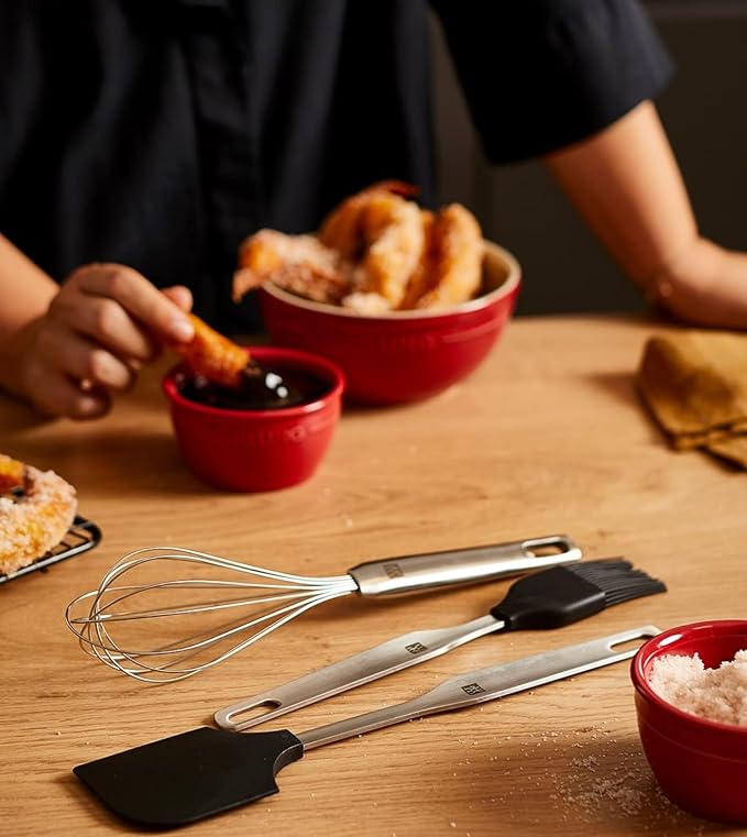 Zwilling Baking Set Twin Set of 3 - Stainless Steel Pastry Brush, Dough Scraper, Whisk with Silicone, Kitchen Utensils, Baking, Baking Accessories, Baking Accessories Set - Image 2