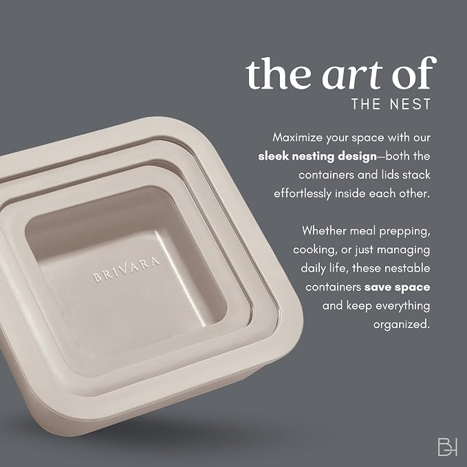 20-Piece Glass Food Storage Containers Set with Lids (10 Containers + 10 Lids) | Microwave-Safe Airtight Seal, Oven-Safe Ceramic-Coated Glass | Zero Plastic, No PFAS/PFOA/BPA [Crema] - Image 6