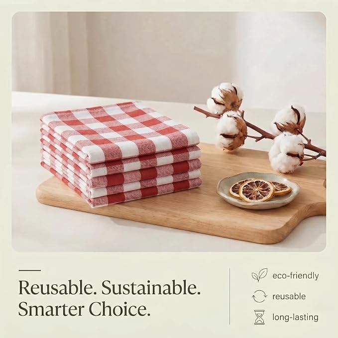 Urban Villa Kitchen Towels Cotton Dish Towels 20”x30” (Set of 6) Rust - Image 8