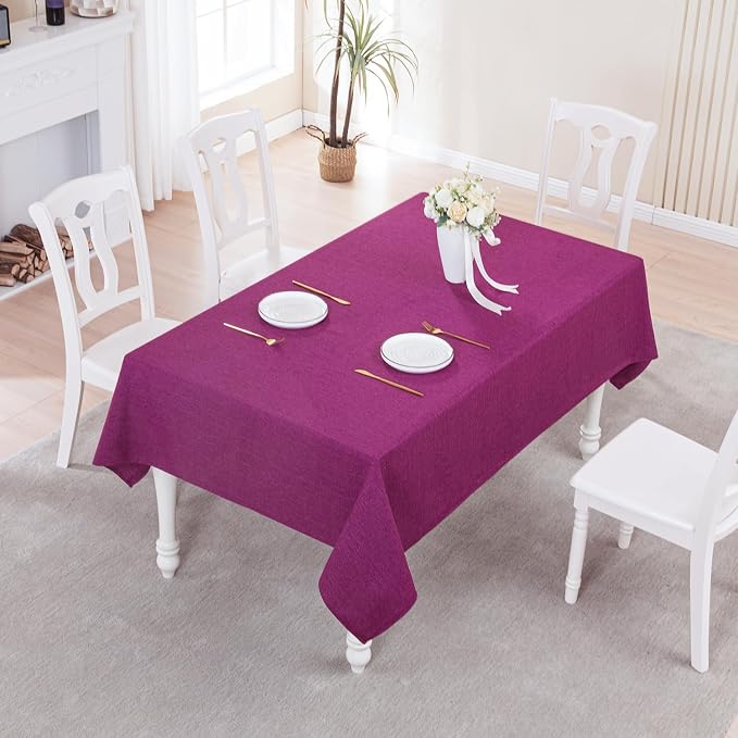 BALCONY & FALCON Rectangle Table Cloth Waterproof Purple 55"x55" | Square Washable Wrinkle Resistant Table Cloth Linen Fabric Tablecloths for Dining Party Kitchen Wedding and Outdoor Use - Image 5