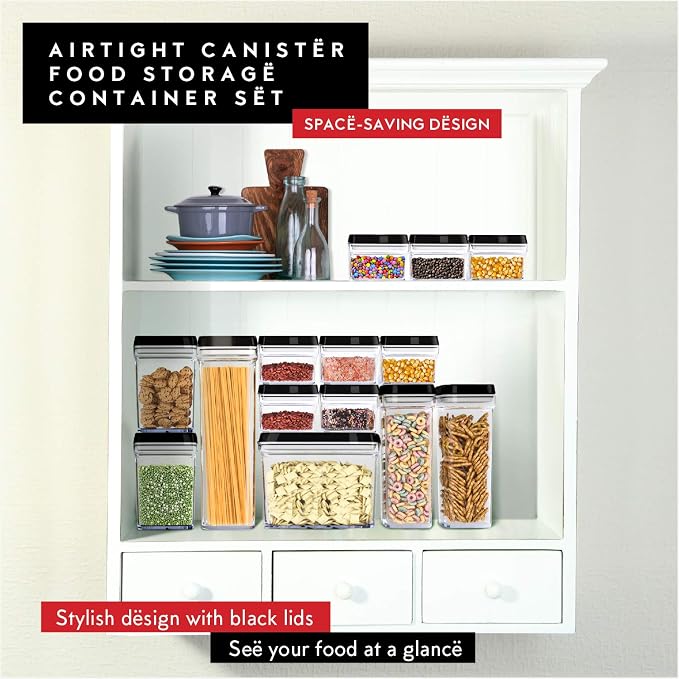 DWËLLZA KITCHEN Set of 6 Mini Airtight Food Storage Containers with Lids - Clear Plastic Small Pantry Containers for Spices, Candy, Nuts, Coffee or Tea, BPA-Free, Keeps Food Fresh & Dry - Image 2