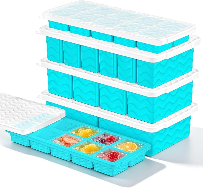 Silicone Freezer Molds for Food, 5-Pack with Steel Rim for Meal Prep | 100% Food-Grade Silicone, BPA-Free, Oven and Dishwasher Safe. Perfect for Freezing Lasagna, Casseroles, Soups & Sauces by Bandiction