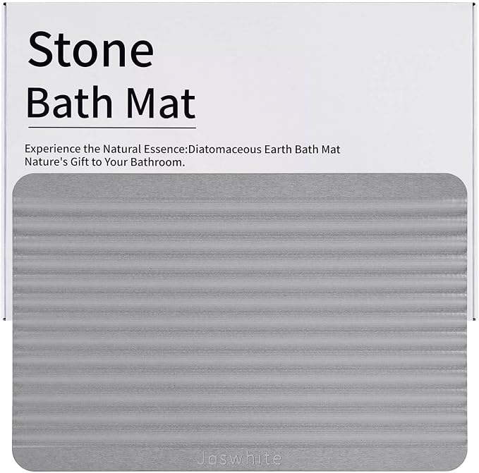 Stone Dish Drying Mat - Large Foldable Marbled Quick Drying Dish Mats, Stone Coasters Set of 4 Collapsible Ultra Absorbent Diatomaceous Earth Mats for Kitchen Counter Bathroom (Grey_Rectangle) by Unknown