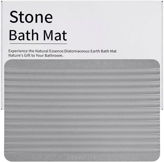Stone Dish Drying Mat - Large Foldable Marbled Quick Drying Dish Mats, Stone Coasters Set of 4 Collapsible Ultra Absorbent Diatomaceous Earth Mats for Kitchen Counter Bathroom (Grey_Rectangle) by Unknown