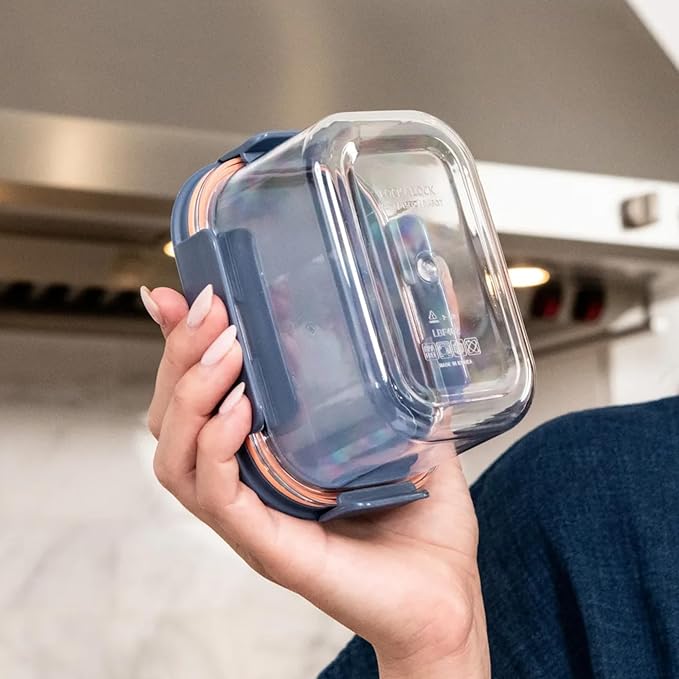 LocknLock Tritan Plastic Bisfree Modular Plus Food Storage Container Set,14 set (7 containers & 7 Lids)- Navy - Image 4
