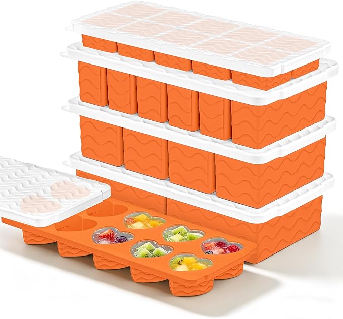 Silicone Freezer Molds for Food, 5-Pack with Steel Rim for Meal Prep | 100% Food-Grade Silicone, BPA-Free, Oven and Dishwasher Safe. Perfect for Freezing Lasagna, Casseroles, Soups & Sauces by Bandiction