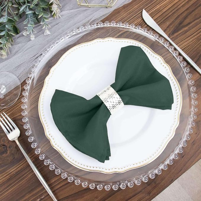 Efavormart Premium Cloth Napkins Set of 10, 20x20 Inch Violet Seamless Dinner Napkins, Washable Linen Table Napkin Cloth with Hemmed Edges for Weddings, Party and Banquet - Image 2