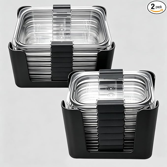 Food Storage Container Lids Organizer for Rubbermaid Brilliance Nap-On Lids | Lid Organizer for Kitchen Cabinet Storage -- Fits 9.6,3.2 & 4.7 Cups -- Holds 16 Lids by Hhyoisn