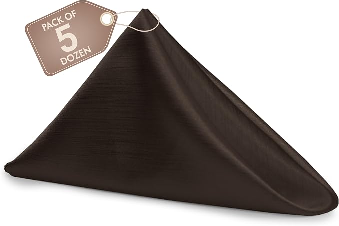 17x17-Inch Shantung Cloth Napkins, Espresso, Set of 60 by UltimateTextile