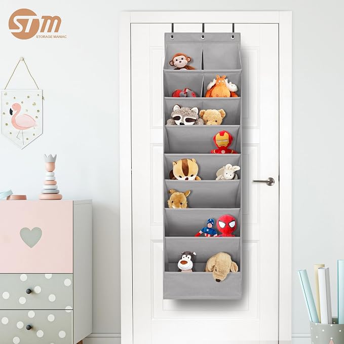 STORAGE MANIAC Over the Door Shoe Organizer Heavy-Duty Large Deep Pocket Hanging Shoe Organizer Shoe Rack Door Closet Shoe Organizer for Wall, Dorm & Narrow Door Storage Shoe Holder Grey, 1 Pack - Image 8