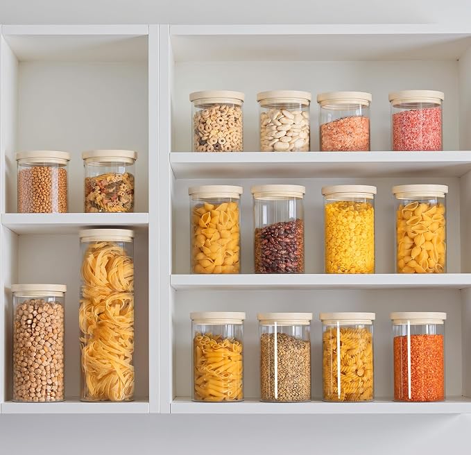 Glass Food Storage Jar with Glass Lid, Food Canister Set with Airtight Lids, Pantry Storage Jar for Kitchen Organization. Food Storage Containers in Pack of 6, 16oz. - Image 5