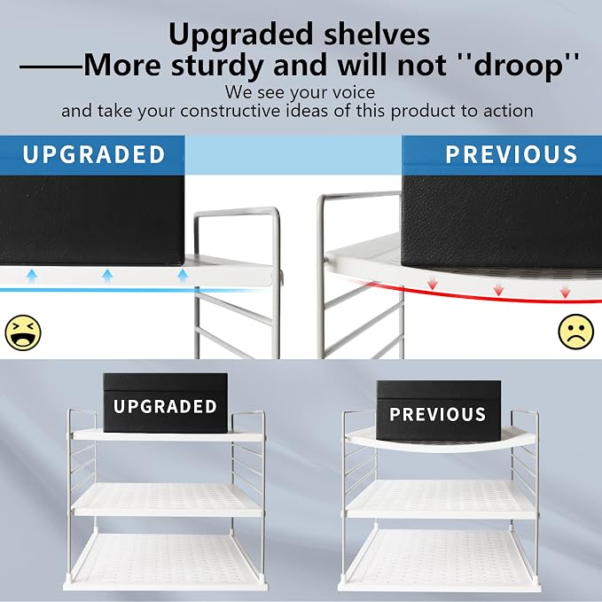 2 PACK Cabinet Organizer for Foil and Plastic Wrap- Divided Compartment Holder for Kitchen Bag- Upgraded Kitchen&Counter &Pantry Organizers and Storage(White&Gray) - Image 6