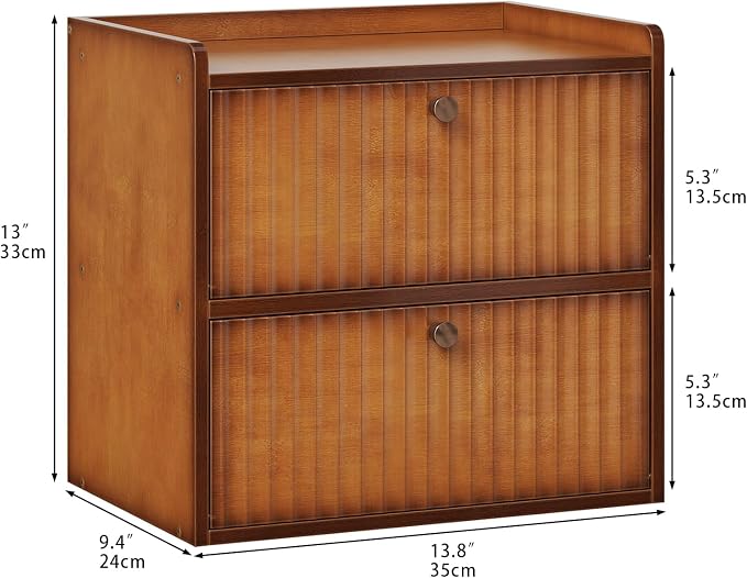 Trironsun Rustic Bread Box for Kitchen Countertop Bamboo Bread Storage Container Bin Double Layer BreadBox Farmhouse Large Capacity Food Organizer (Brown) - Image 5