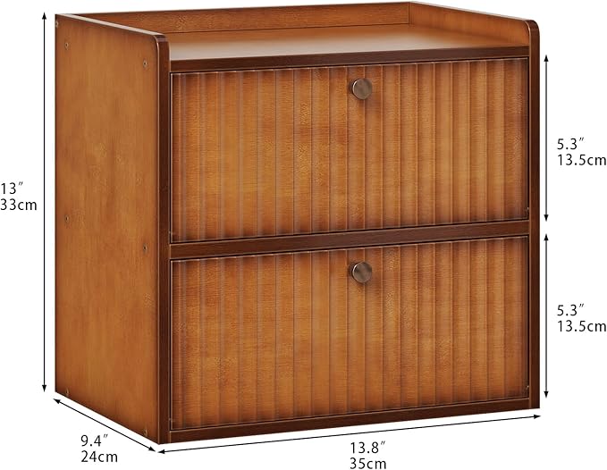 Trironsun Rustic Bread Box for Kitchen Countertop Bamboo Bread Storage Container Bin Double Layer BreadBox Farmhouse Large Capacity Food Organizer (Brown) - Image 5