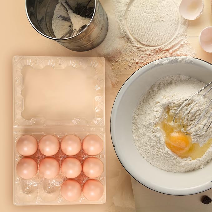 Zubebe 3 x 4 Count 200 Pack Egg Carton Bulk Clear Plastic Empty Egg Containers for Farm Market Refrigerator Storage - Image 3