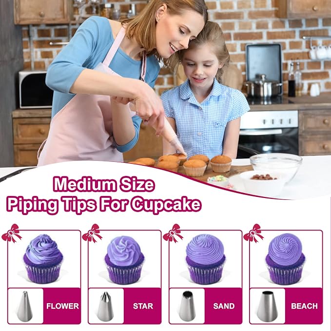 Cake Decorating Kit,Piping Bags and Tips Set,Cake Decorating Supplies,Frosting Piping Kit,Cake Baking Supplies for Beginners (488PCS) - Image 2