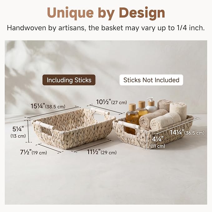 Storageworks Wicker Baskets For Storage, Storage Baskets For Decor - Image 3