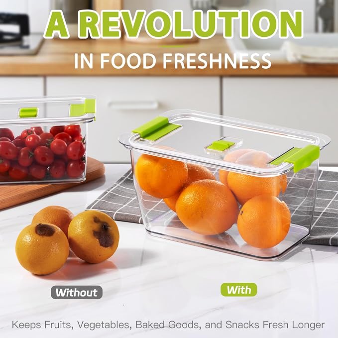 LUXEAR Fresh Container, 3PACK Produce Saver Container BPA Free Fridge Organizer for Vegetable Fruit and Salad Partitioned Food Storage Container with Vents Stay Fresh Containers Not Dishwashers Safe - Image 7