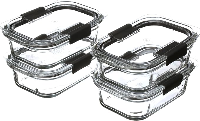 Rubbermaid Brilliance Glass Food Storage Containers, 3.2 Cup, Set of 4, BPA-Free, Leak-Proof, Clear - Image 6