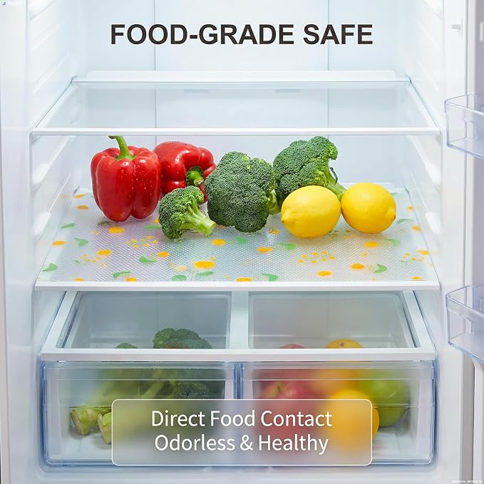Beautysaid Shelf Liner Non Adhesive — EVA Drawer & Cabinet Liner, Waterproof Non Slip Kitchen Shelf Paper, Thick Washable Refrigerator Mat for Cabinet Shelves & Pantry, Floral, 18 in x 20 FT - Image 3