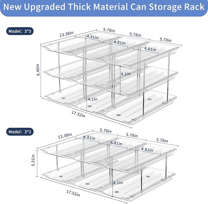 Jsyrjing Can Organizer for Pantry and 2 Pack Adjustable Width Soda Can Dispense for Refrigerator - Image 3