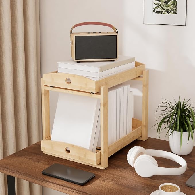 Bamboo Under Sink Organizer 2 Tier Pull Out Cabinet Storage Drawer - Image 7