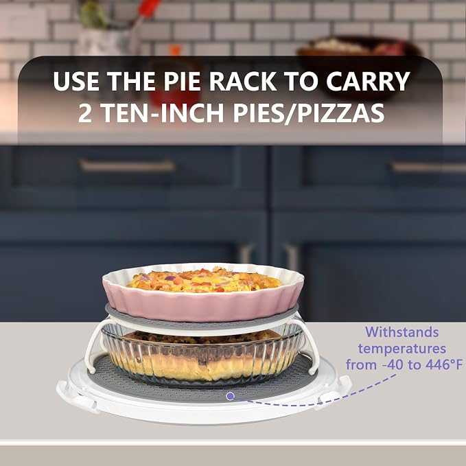Round Cake Carrier Box with Lid and Handle, Transportation Insulated Bag for Cakes, Cupcakes and Pies, Triple Locking Design for Safe Transportation (Purple, 12 * 12 * 7.9 Inch) - Image 3