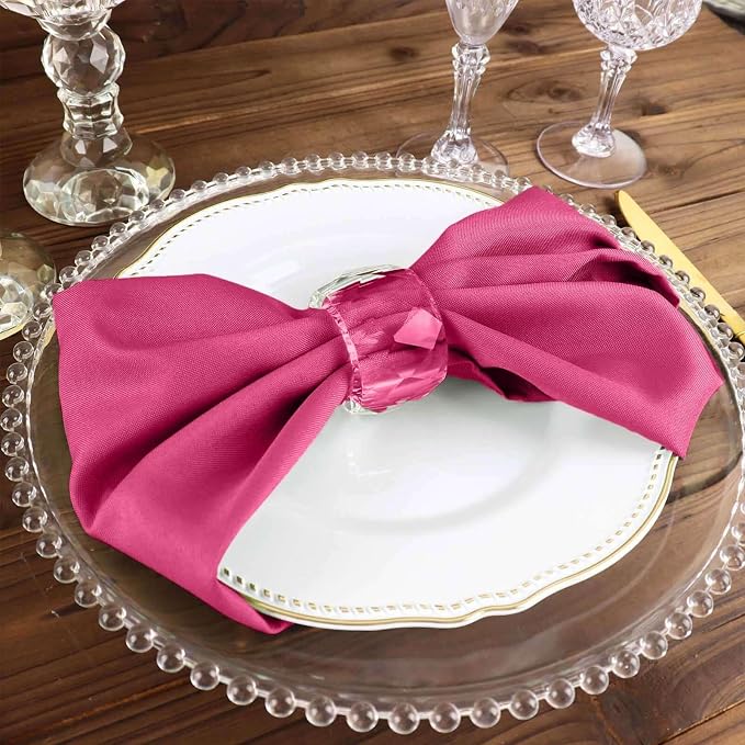 Efavormart Premium Cloth Napkins Set of 10, 17x17 Inch Fuchsia Violet Seamless Dinner Napkins, Washable Linen Table Napkin Cloth with Hemmed Edges for Weddings, Party and Banquet - Image 6