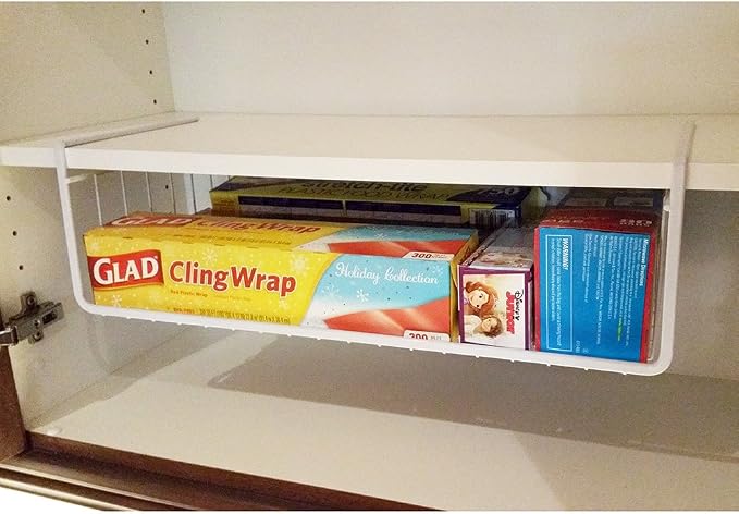 Modern Home Under Shelf Wire Storage Baskets – Hanging Organizer Rack for Cabinet, Pantry, or Closet – White Metal Basket for Kitchen, Towels, or Office – No Tools Required (Set of 4 19") - Image 9