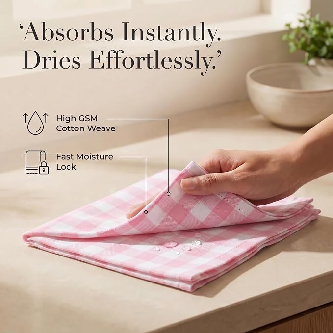 Urban Villa Cloth Napkins Cotton 12x12 (Set of 12) Pink/White - Image 3