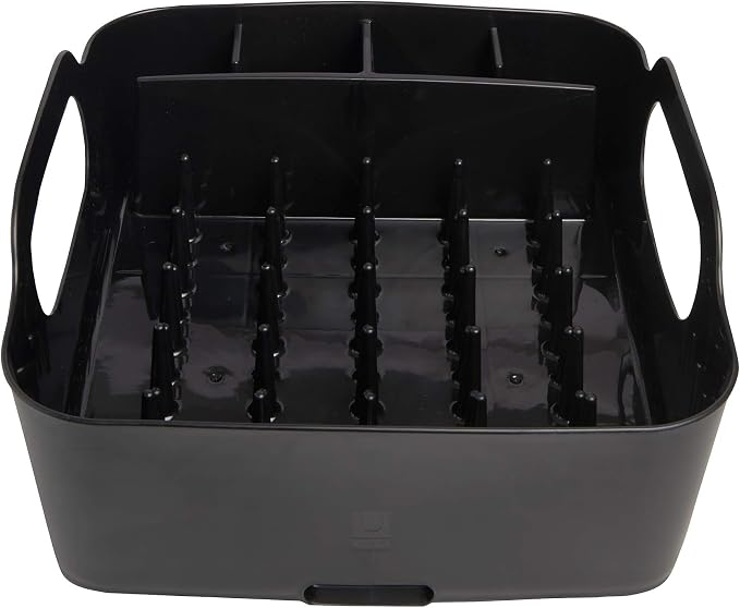 Umbra Tub Dish Drying Rack – Lightweight Self-Draining Dish Rack for Kitchen Sink and Counter at Home, RV or Motorhome, Smoke, Black (330590-582) - Image 4