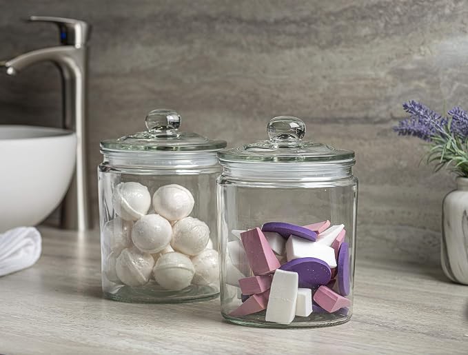 Le’raze 3pc Canister Sets for Kitchen Counter + Labels & Marker - Glass Cookie Jars with Airtight Lids - Food Storage Containers with Lids Airtight for Pantry - Flour, Sugar, Coffee, Christmas gift. - Image 7