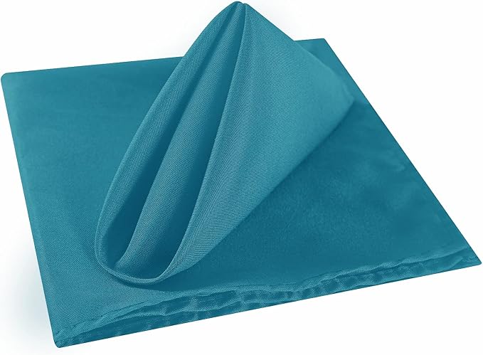 Cloth Napkins 20x20 inch Washable Polyester Dinner Napkins Soft Table Napkins for Wedding Party Dining Banquet(Caribbean Blue,100PCS) - Image 2