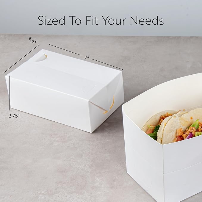Restaurantware Chicken Takeout Box 400 Count 47 Ounce Paper Microwave-Safe Lunch Box Recyclable Spill-Resistant Rectangular Food Container White 7.01 x 4.49 x 2.76 Inches - Image 2