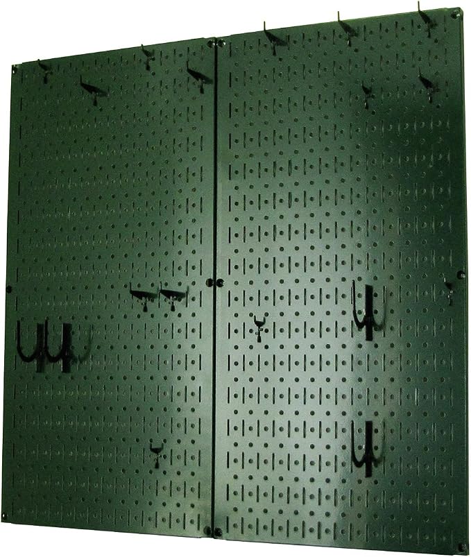 Wall Control Kitchen Pegboard Organizer Pots and Pans Storage Rack Organization Kit with Green Pegboard and Black Accessories - Image 2