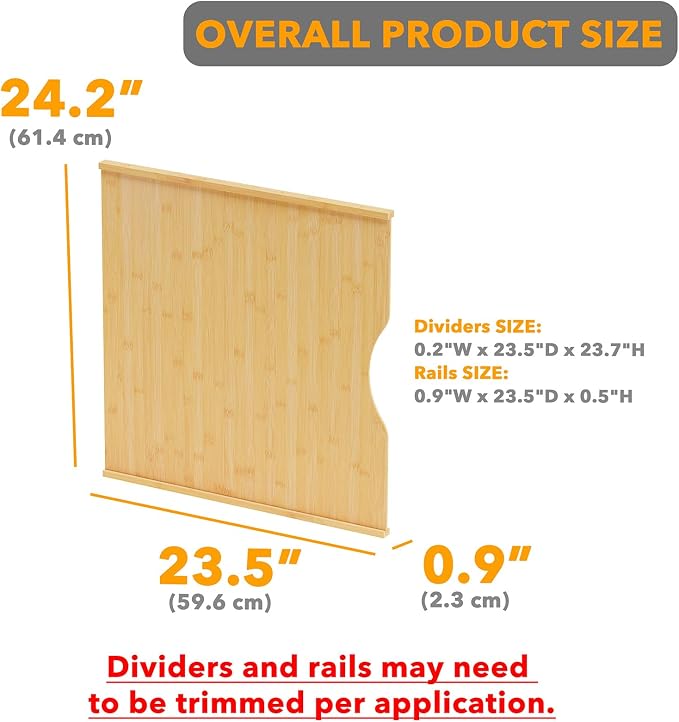 SpaceAid 8 Pack Tray Dividers for Cabinets, Bamboo Kitchen Cookie Baking Sheet Organizer for Cabinet, Vertical Pan and Trays Organizers for Pantry Storage - Image 3