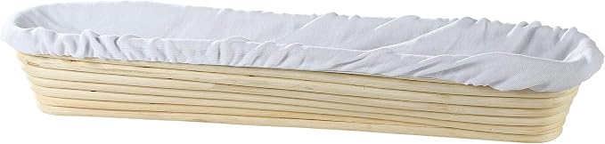 Frieling Rectangular Banneton Proofing Basket - Bread Rising Basket with Cotton Liner (17 x 3-Inch) by Frieling