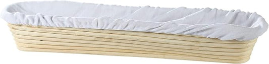 Frieling Rectangular Banneton Proofing Basket - Bread Rising Basket with Cotton Liner (17 x 3-Inch) by Frieling